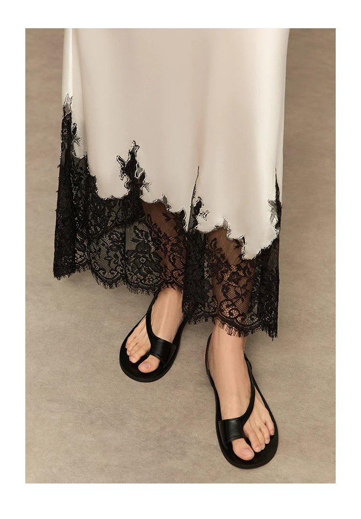 2025 New Arrival Summer Women Casual High Waist Elegant Slim Pencil Skirt Lace Patchwork Good Quality Ankle-length Skirts T11