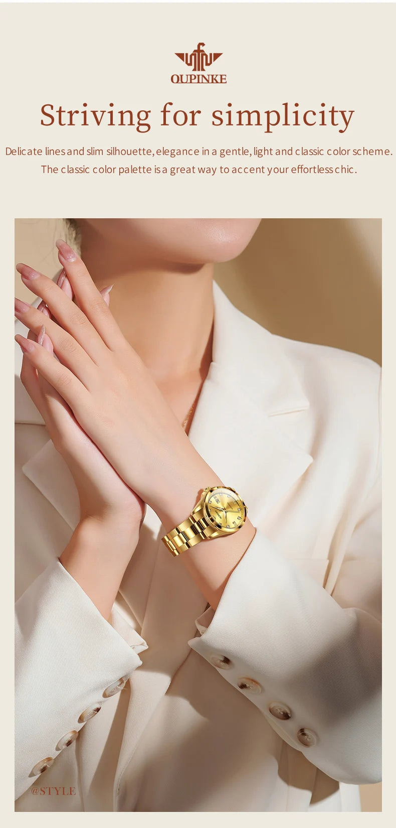 OUPINKE 3199 Real Diamond Swiss Automatic Watch for Women Original Top Brand Mechanical Women's Watches Luxury Ladies Wristwatch