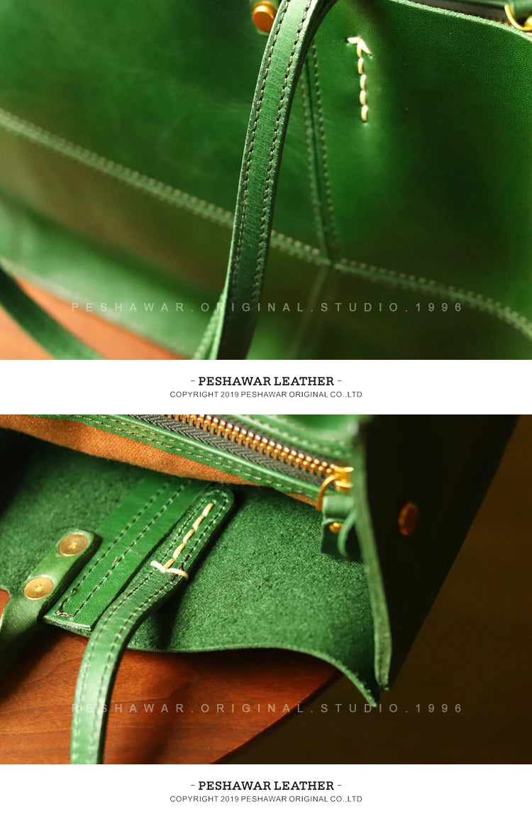 Genuine Leather Women's Handbags Cowhide Large Capacity Lady Tote Bag Niche Retro Commuter Portable Shoulder Bags 2025 New