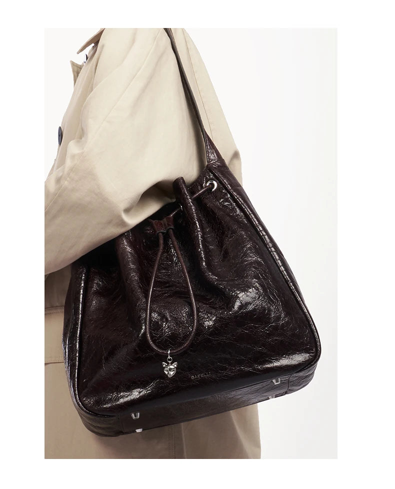 BAFELLI WOMEN'S NEW BAGS LUXURY FASHION LEATHER HANDBAGS STYLISH 2025 HIGH QUALITY DESIGNER BRAND CAPACITY LADIES SHOULDER PURSE