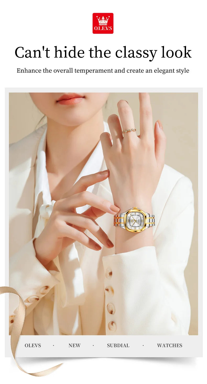 OLEVS 9810 Ladies Watch Luxury Automatic Mechanical Watch Waterproof Luminous Date Watch For Women Bracelet Set Original Reloj