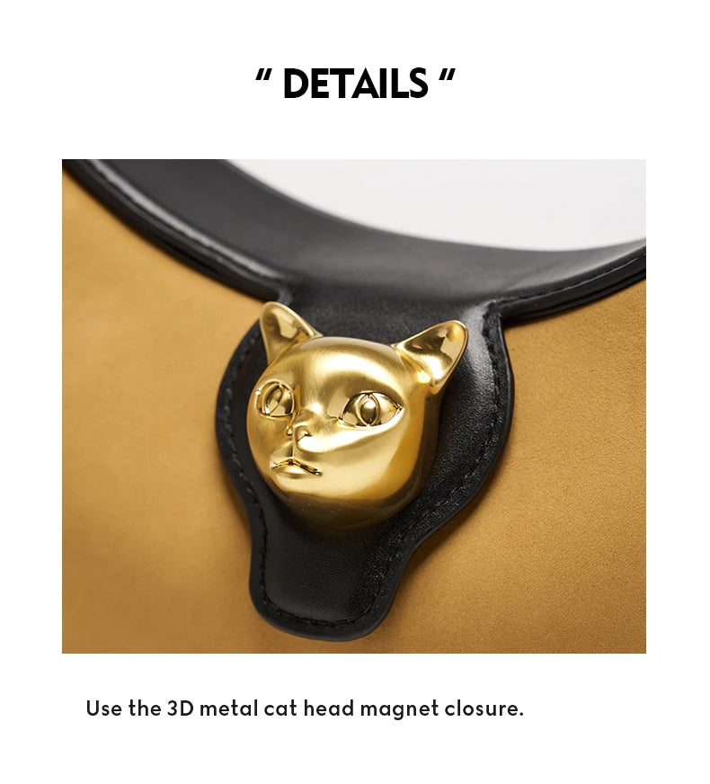 BAFELLI 2025 NEW WOMEN'S HANDBAG CAT SERIES GENUINE LEATHER LUXURY BRAND FASHION RETRO STYLE SHOULDER HOBOS FLAP BAGS FEMALE
