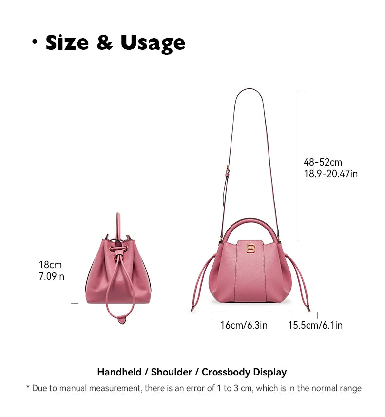 BAFELLI 2025 WOMEN'S HANDBAG BUCKET BAG FASHION LEATHER STYLISH SHOULDER LUXURY BRAND FEMALE DESIGNER PURSE CLASSIC