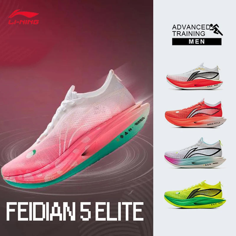LI-NING Unisex running shoes FEIDIAN 5 ELITE lightweight high rebound Professional Racing Sports Shoes ARMV003