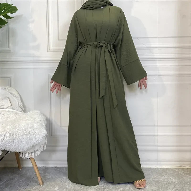 Muslim Fashion Hijab Dubai Abaya Long Dresses Women with Sashes Islam Clothing Abaya African Dresses for Women Musulman Djellaba