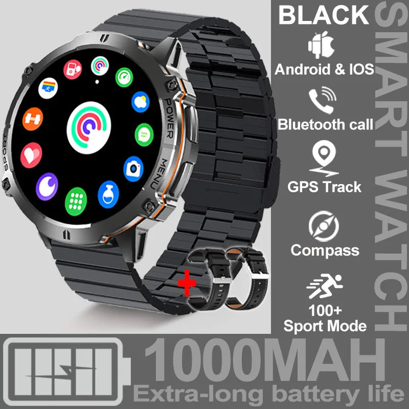For XIAOMI 1000MAH endurance Sport Smart Watch Men 1.73-inch HD Screen GPS tracker Compass Bluetooth Call Waterproof Smart Watch