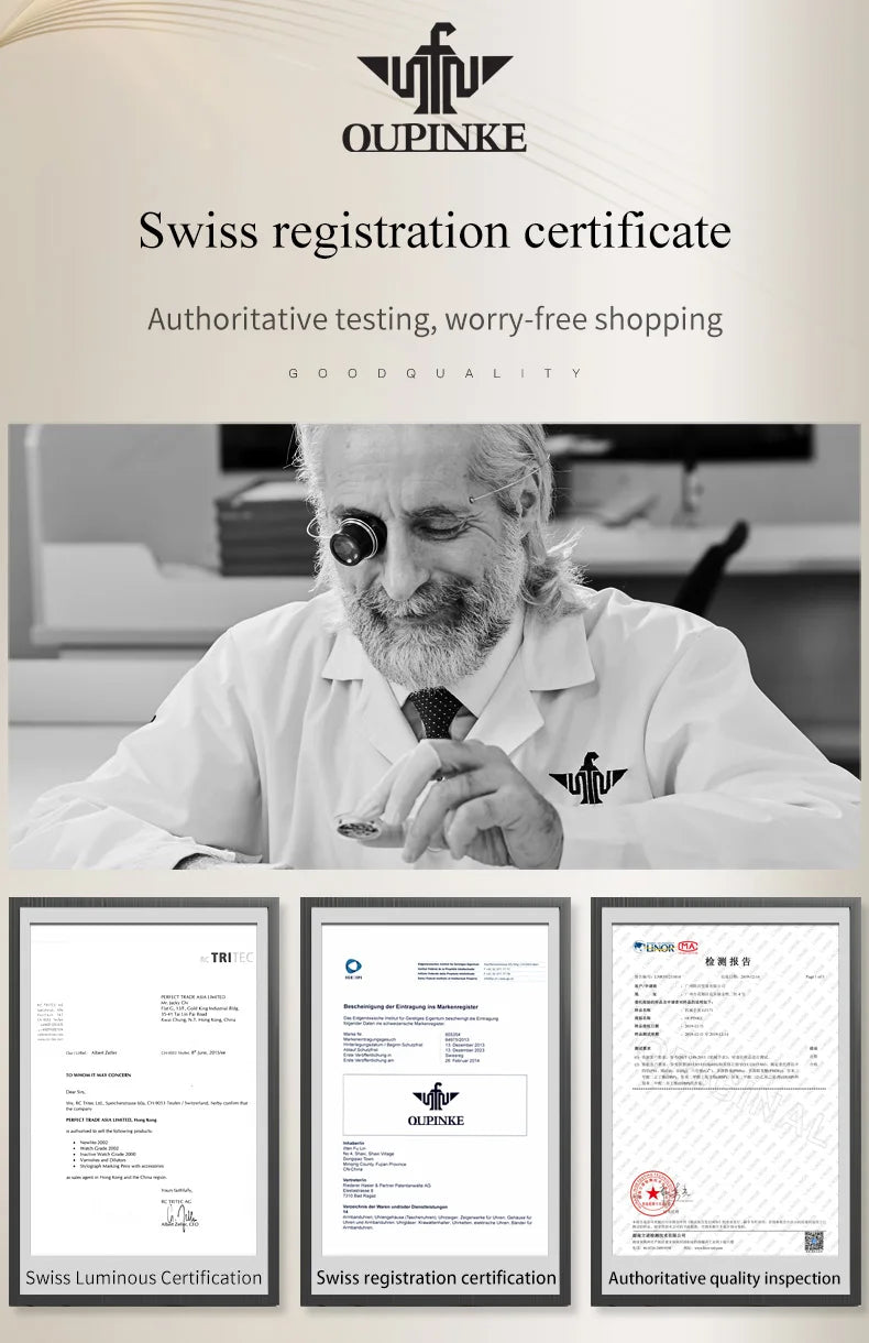 OUPINKE 3172 Fashion Simple Women Watch Gold Luxury Automatic Movement Mechanical Watch Business Calendar Elegant Women Watch