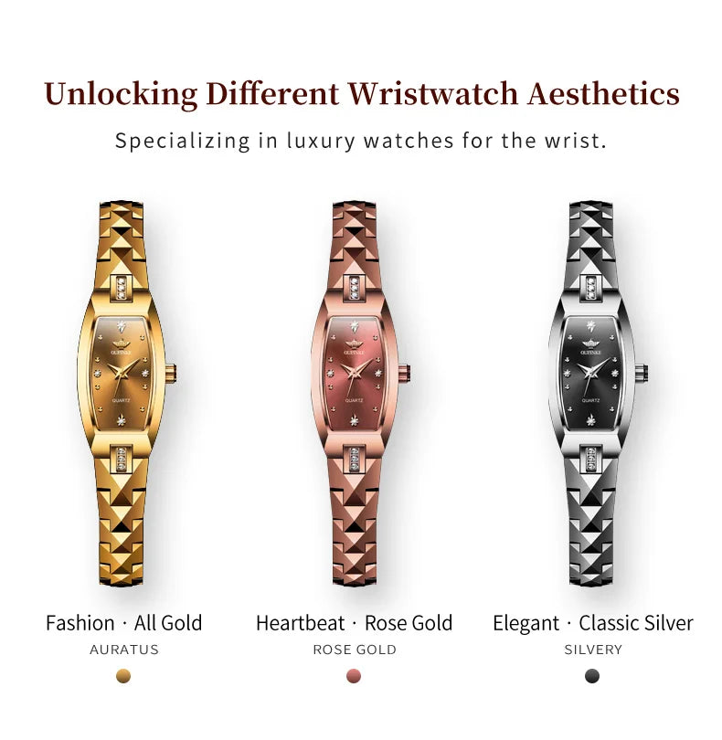 OUPINKE 3242 Women Watch Elegant Luxury Imported Swiss Movement Women Quartz Watch Diamond Tungsten Steel Watch Gift Box Set