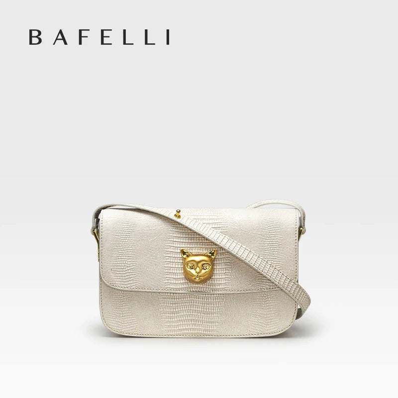 BAFELLI 2025 NEW TREND BOXY MESSAGE BAG LEATHER CAT WOMEN'S CROSSBODY FEMALE SHOULDER PURSE STYLISH FASHION LUXURY DESIGNER
