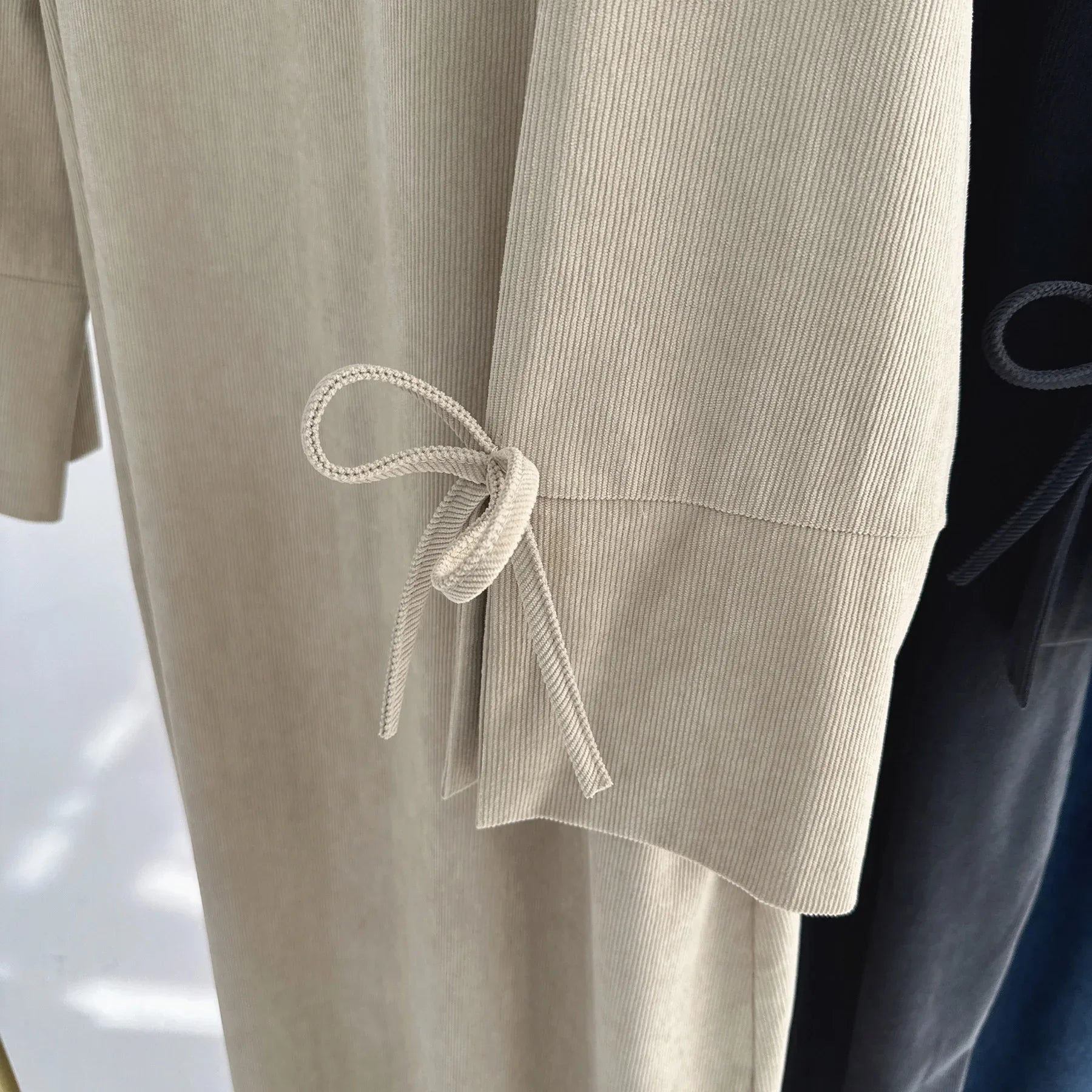 Bowknot Decorations Corduroy Abaya Muslim Women Dress O Neck Side Pockets Warm Loose Modest Islam Hijabi Robe Ramadan Autumn