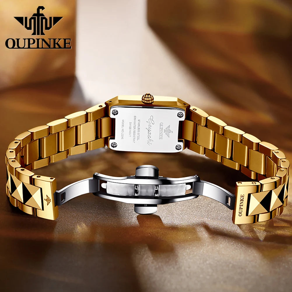 OUPINKE 3246 Japan Movement Automatic Women's Watch Luxury Elegant Diamond Tungsten steel Band Waterproof Wristwatch for Men NEW