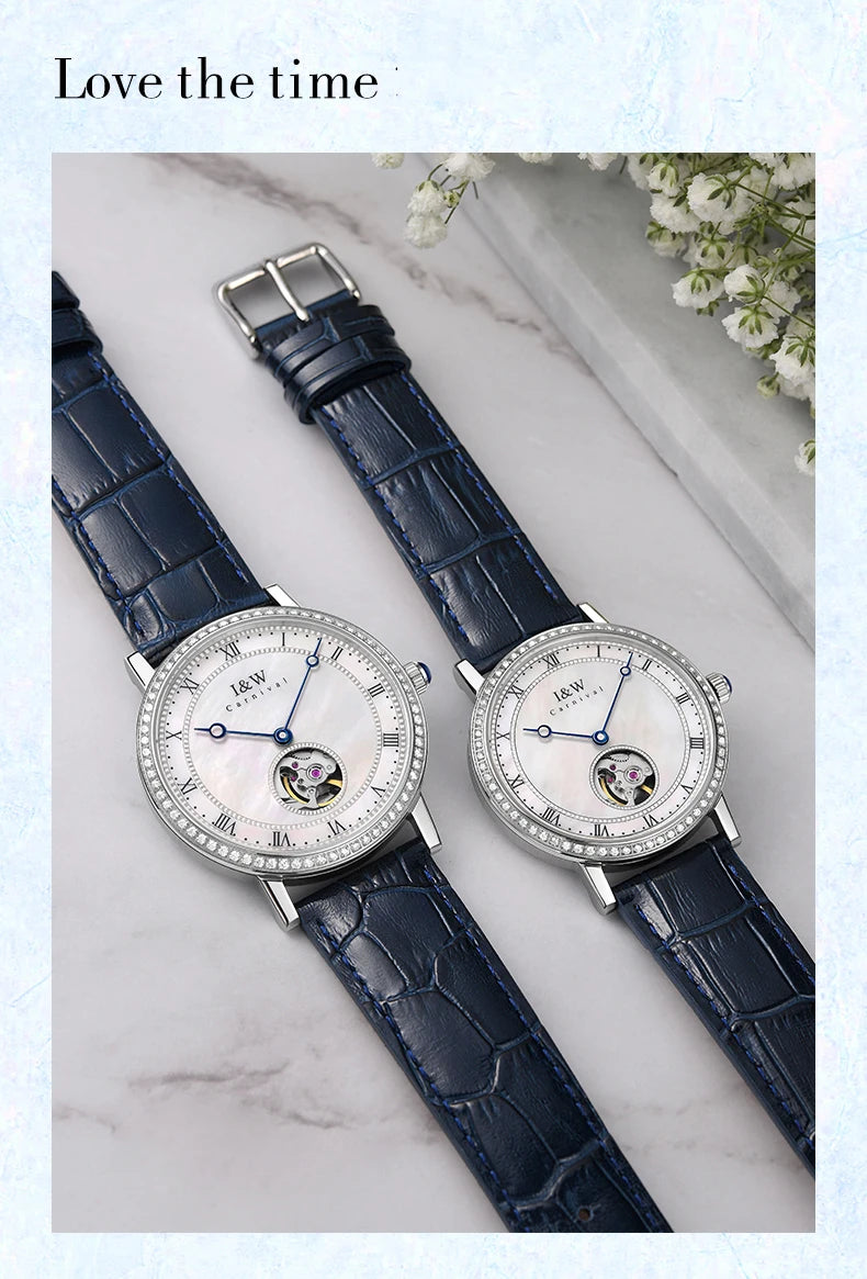 CARNIVAL Brand Luxury Mechanical Watch for Women Ladies Fashion Sapphire Automatic Movement Wristwatches Waterproof Reloj Mujer