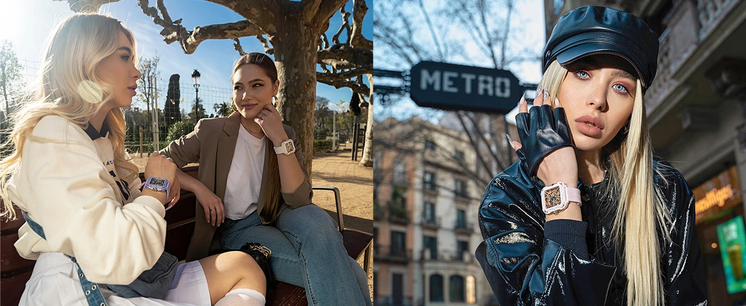 CIGA Design X Series Automatic Movement Couple Watches for Men Women White Ceramic Luminous Skeleton Mechanical Wristwatches