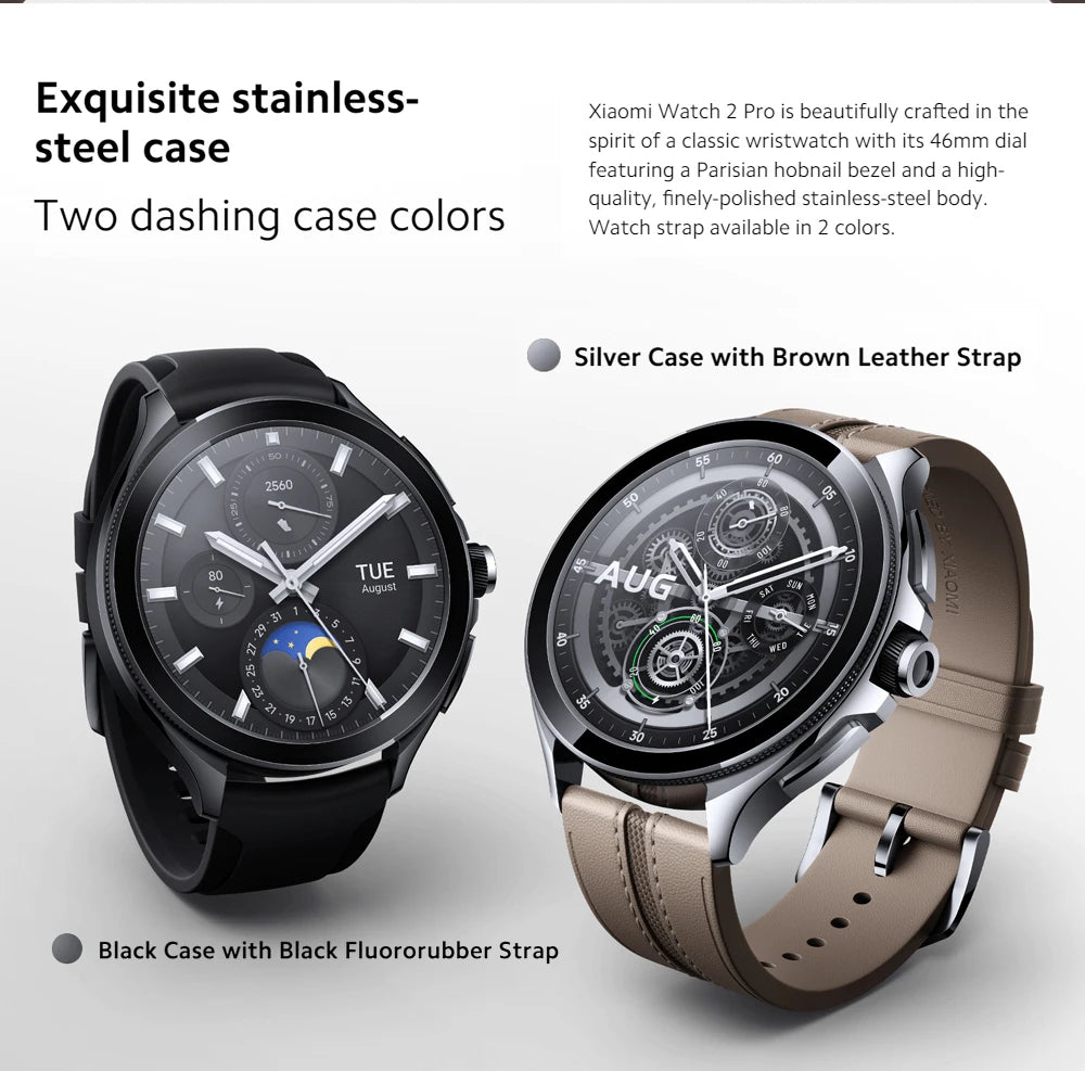 Global Version Xiaomi Watch 2 Pro 1.43" AMOLED Display 150+ Sports Modes Snapdragon W5+ Gen 1 Magnetic Charge Mi Smart Watch