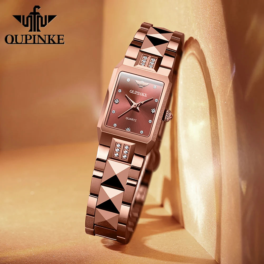 OUPINKE 3246 Japan Movement Automatic Women's Watch Luxury Elegant Diamond Tungsten steel Band Waterproof Wristwatch for Men NEW