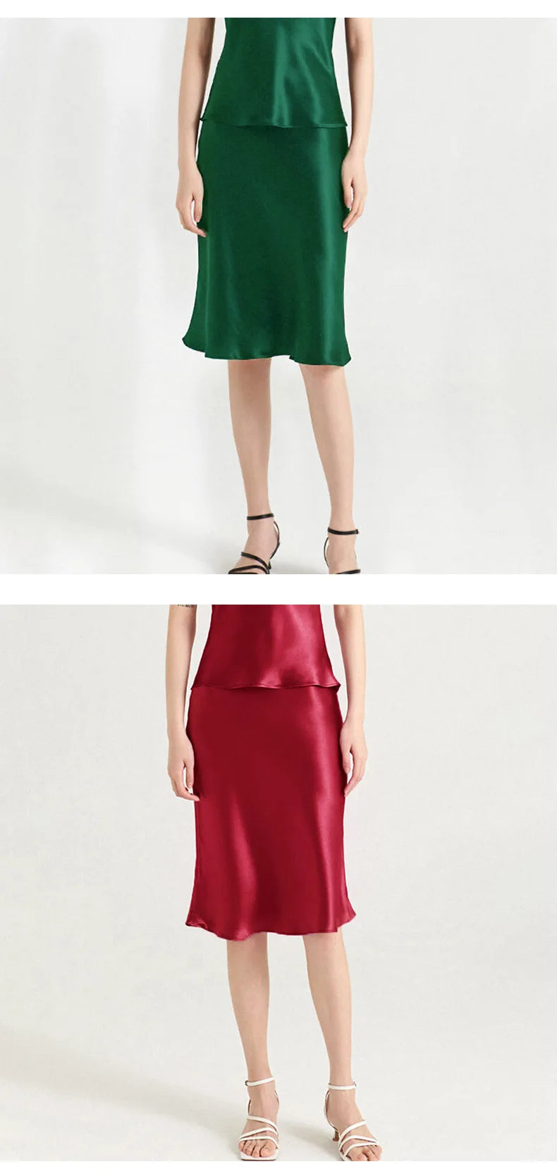 BellaSilk Women 100% Silk Short Skirt 22Mm Elastic Waist A-Line Skirts 2025 Spring Summer Luxury Bottoms