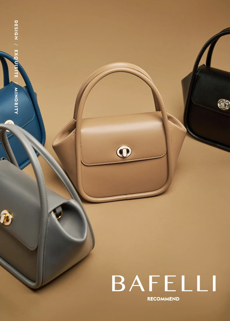 BAFELLI NEW 2025 WOMEN'S HANDBAG WINTER WOOL FASHION BENTO EVENING LEATHER ORIGINAL STYLE LUXURY BRAND PURSE SHOULDER CASUAL