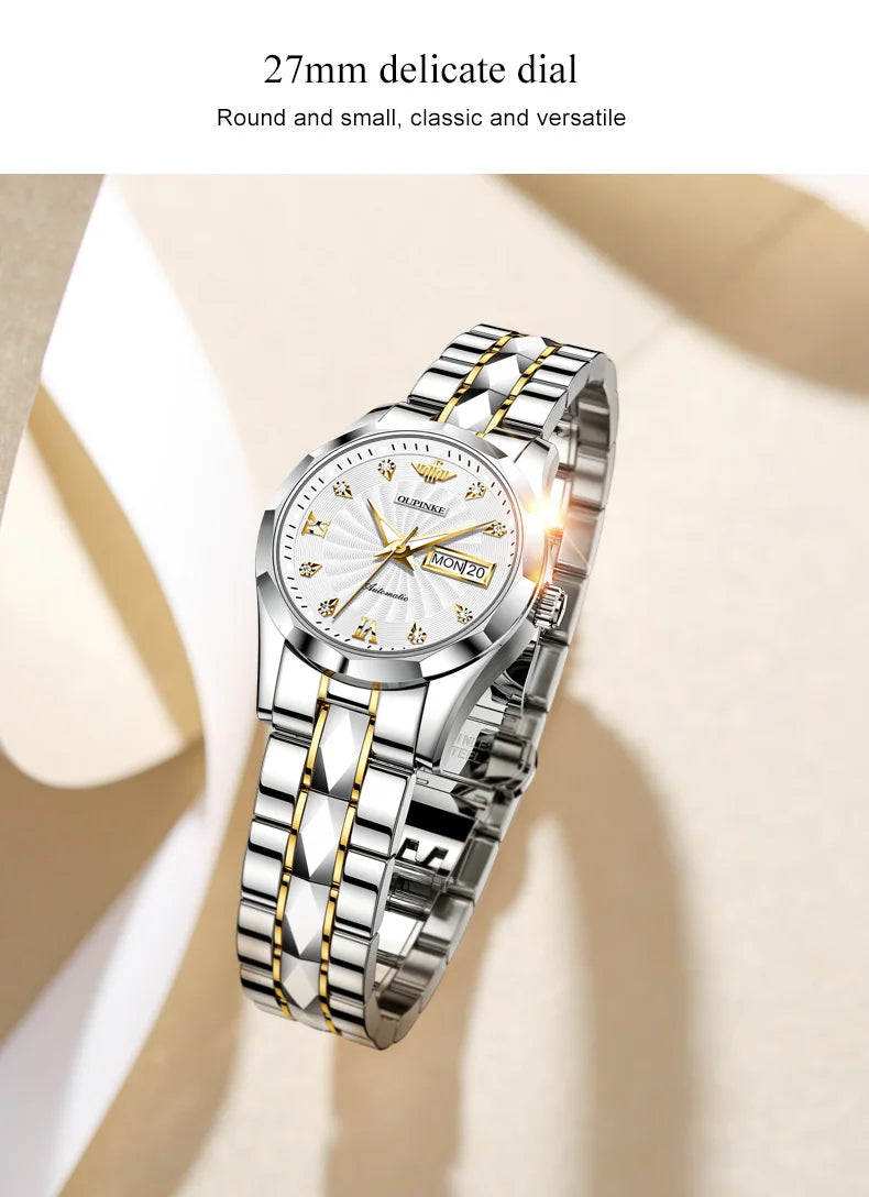 OUPINKE 3169 Luxury Elegant Fashion Womens Watch Automatic Mechanical Day Date Watch For Ladies Waterproof Original Gifts Reloj