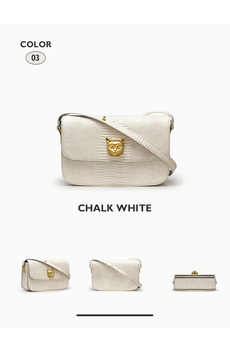 BAFELLI 2025 NEW TREND BOXY MESSAGE BAG LEATHER CAT WOMEN'S CROSSBODY FEMALE SHOULDER PURSE STYLISH FASHION LUXURY DESIGNER