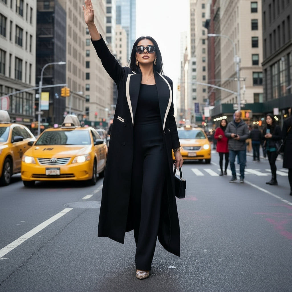 Simple Black Daily Women Abaya Muslim Robe Loose Female Blazer New Double Breasted Lady Jacket One Piece فساتين إسلامية