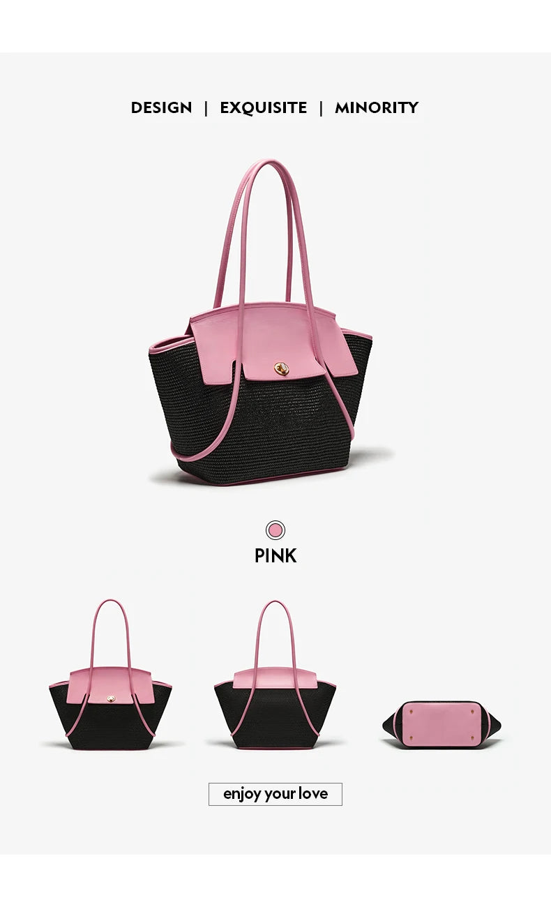 BAFELLI 2025 NEW WOMEN'S CASUAL TOTE BEACH BAG LARGE TRAVEL PURSE LUXURY DESIGNER BRAND GENUINE LEATHER FEMALE BAGS