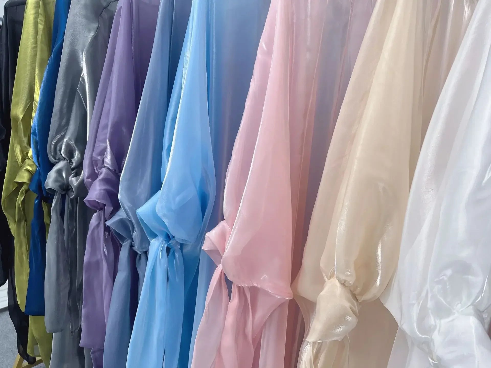 2025 Eid Abaya Dubai Puff Sleeves Muslim Dress Silky Turkey Kaftans for WomenRobe Kimono Islam Abayas Femme Musulmane African