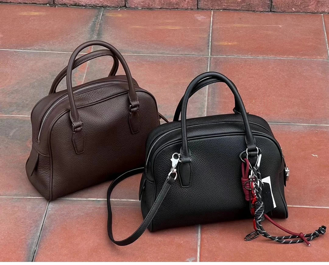 26cm Genuine Leather Handbag With Top Layer Cowhide New Women Shoulder Crossbody Bag Versatile Commuting Soft Texture