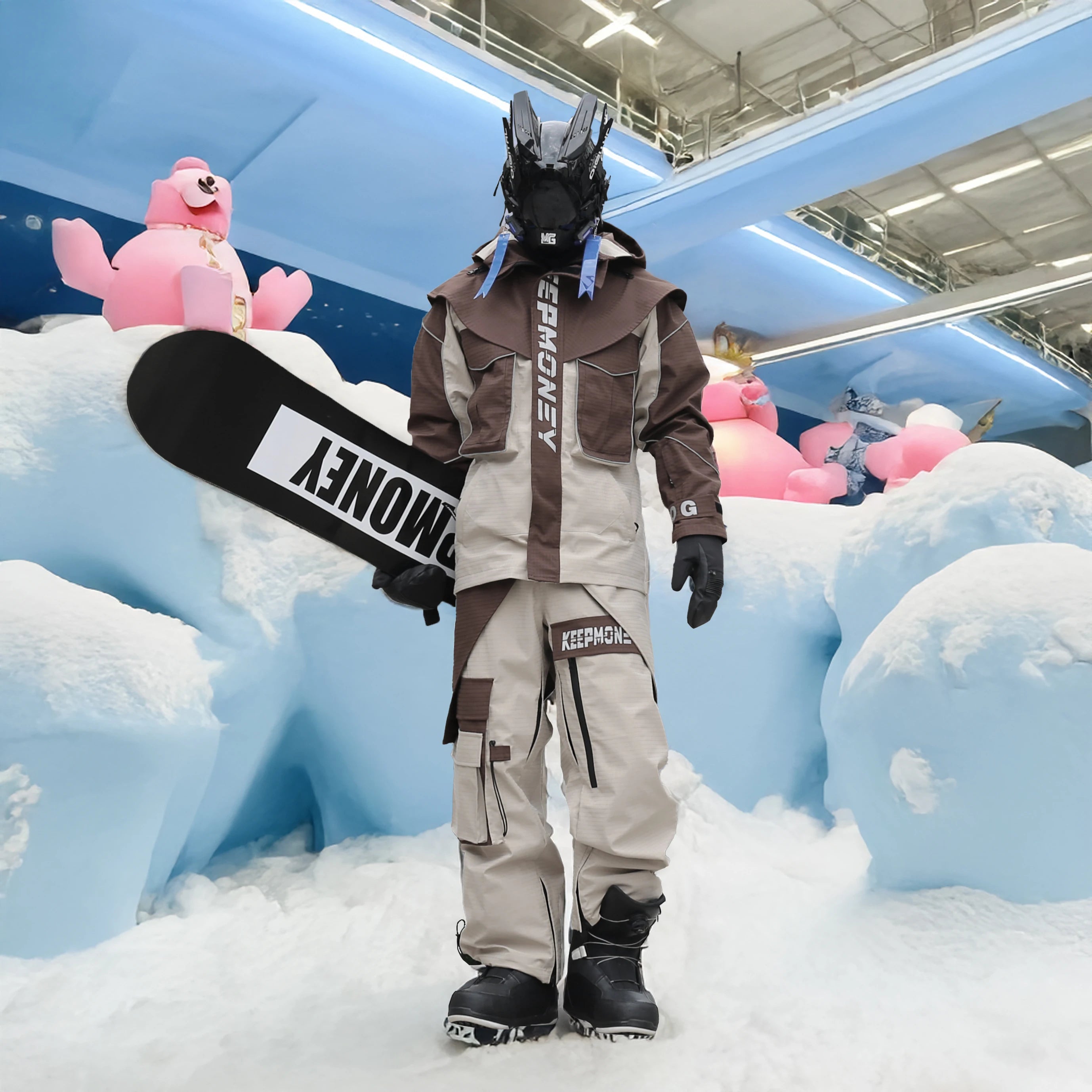 Keepmoney 3L Snowboard Jacket Pants Female Tracksuit Mountain Skiing Suites Winter   Men Snow Suits Sports Waterproof Ski Sets