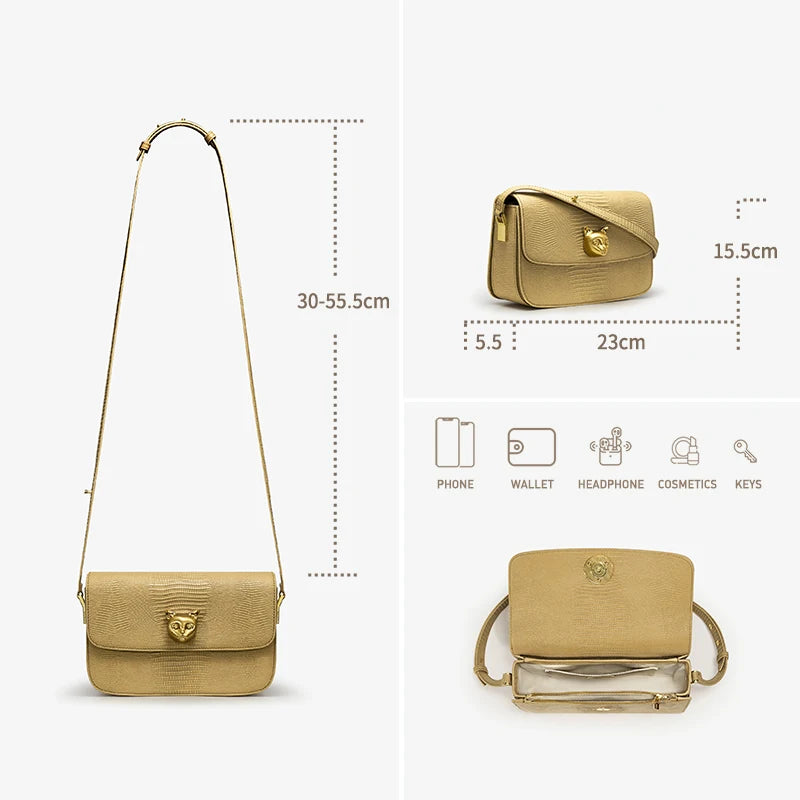 BAFELLI 2025 NEW TREND BOXY MESSAGE BAG LEATHER CAT WOMEN'S CROSSBODY FEMALE SHOULDER PURSE STYLISH FASHION LUXURY DESIGNER