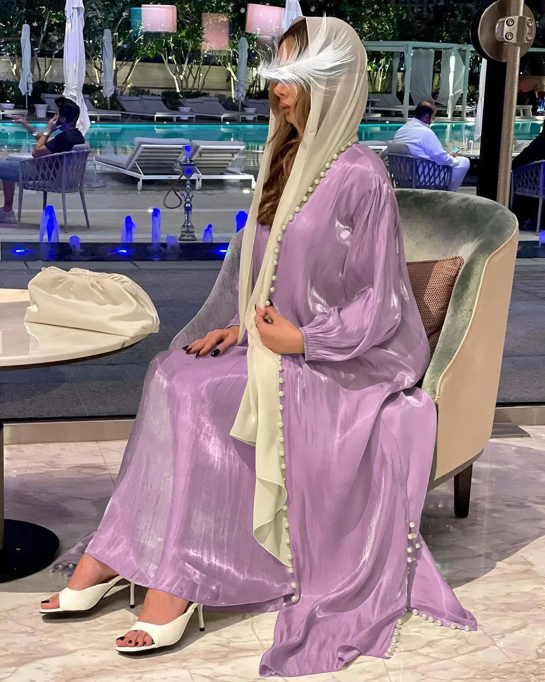 2025 Caftan Muslim Abaya Women Dress 2 Piece Set Abayas Gowns Dubai Arabic Silk Satin Kimono Cardigan Robe Outwear Autumn