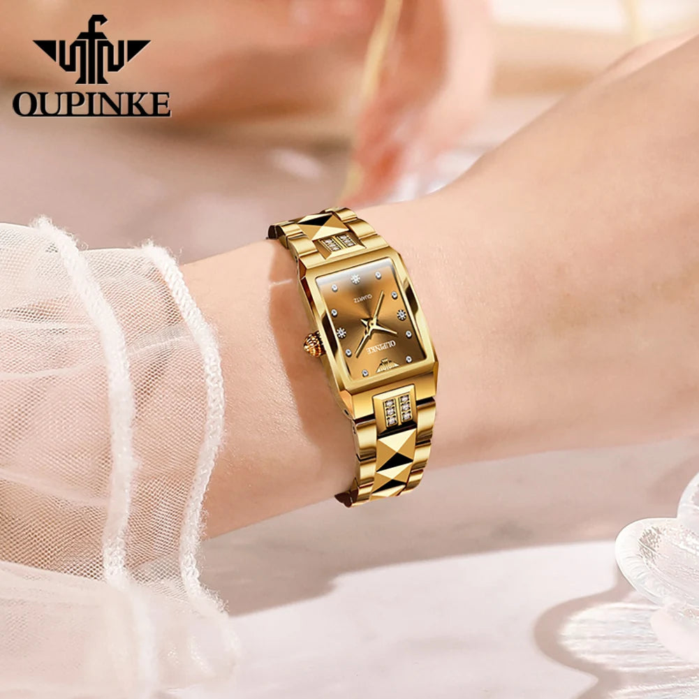 OUPINKE 3246 Japan Movement Automatic Women's Watch Luxury Elegant Diamond Tungsten steel Band Waterproof Wristwatch for Men NEW