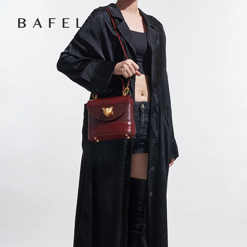 BAFELLI HANDBAG 2025 WOMEN'S NEW LEATHER PURSE EVENING DESIGNER BUCKET CAT LUXURY BRAND FASHION BUSINESS CASUAL BAGS