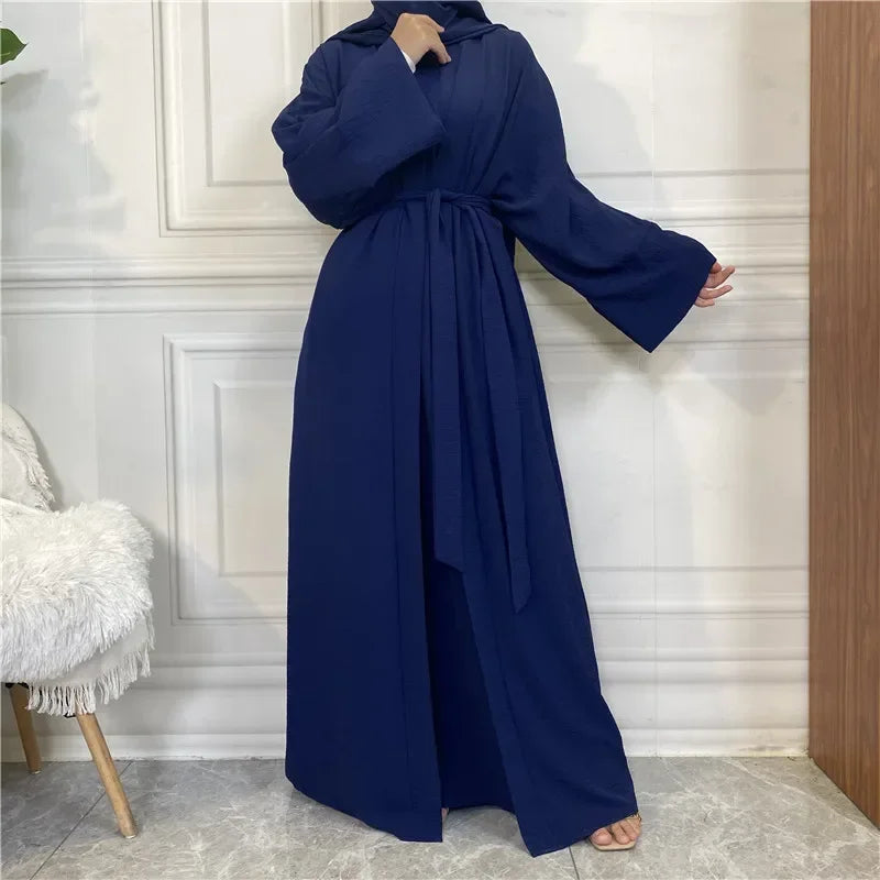 Muslim Fashion Hijab Dubai Abaya Long Dresses Women with Sashes Islam Clothing Abaya African Dresses for Women Musulman Djellaba