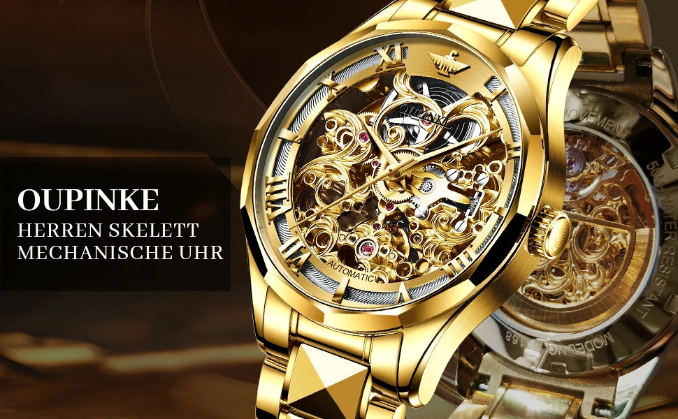 OUPINKE 3195 Japan Imported Automatic Movement Mechanical Watch for Women Diamond Ladies Watch Waterproof Dual Calendar Watch