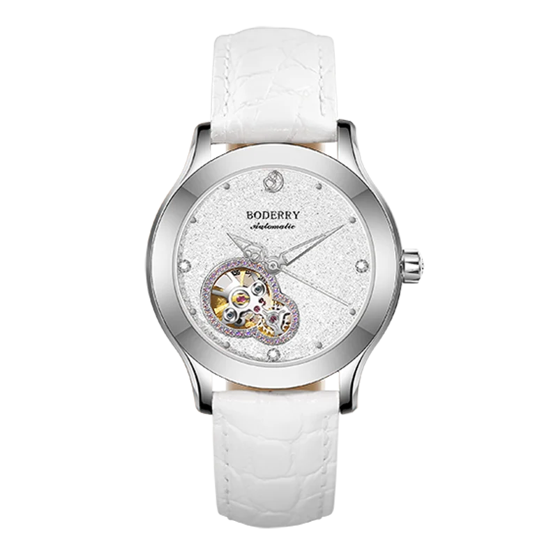 Boderry Luxury Watch Women Automatic Seagull ST1 Diamond Skeleton Sapphire Crystal Glass Female Waterproof Wristwatch Marry Gift