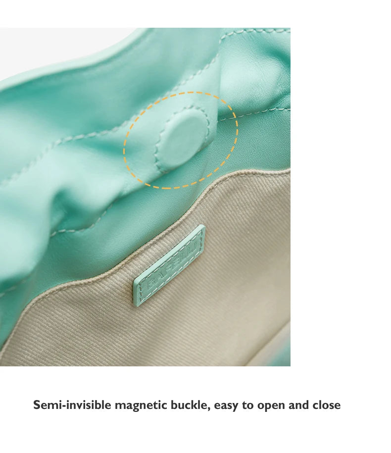 BAFELLI 2025 NEW WOMEN'S BAG LEATHER CASUAL BUCKET HANDBAGS FOR FEMALE TREND FASHION SHOPPER PURSE LUXURY BRAND SHOULDER