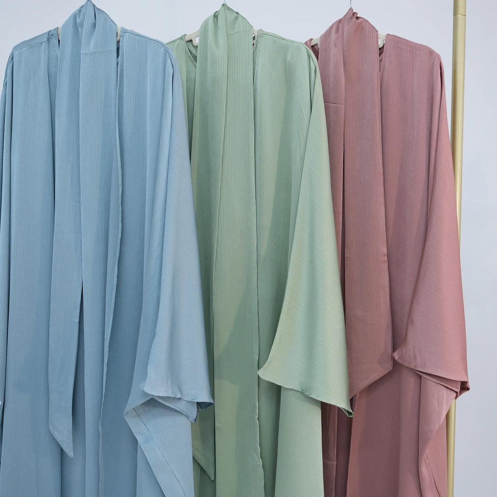 Ramadan Muslim Women 2 Piece Set Party Dresses Abaya Eid Jalabiya Sashes Morocco Dubai Kaftan Cardigan Robe Kimono Kebaya Caftan