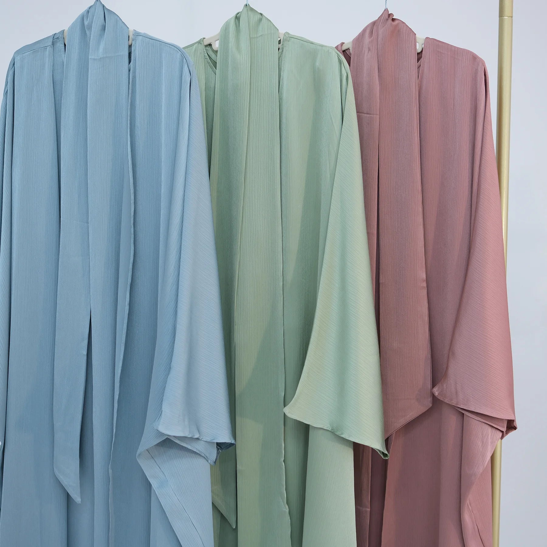 Ramadan Muslim Women 2 Piece Set Party Dresses Abaya Eid Jalabiya Sashes Morocco Dubai Kaftan Cardigan Robe Kimono Kebaya Caftan