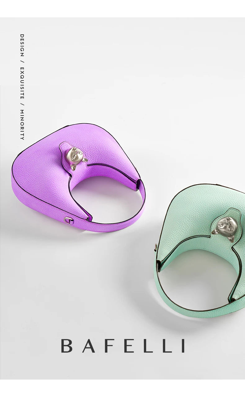 BAFELLI 2025 WOMEN'S BAG LUXURY BRAND GENUINE LEATHER CAT FASHION FEMALE TRENDING ORIGINAL PURSE DESIGNER LADY SHOULDER HANDBAGS