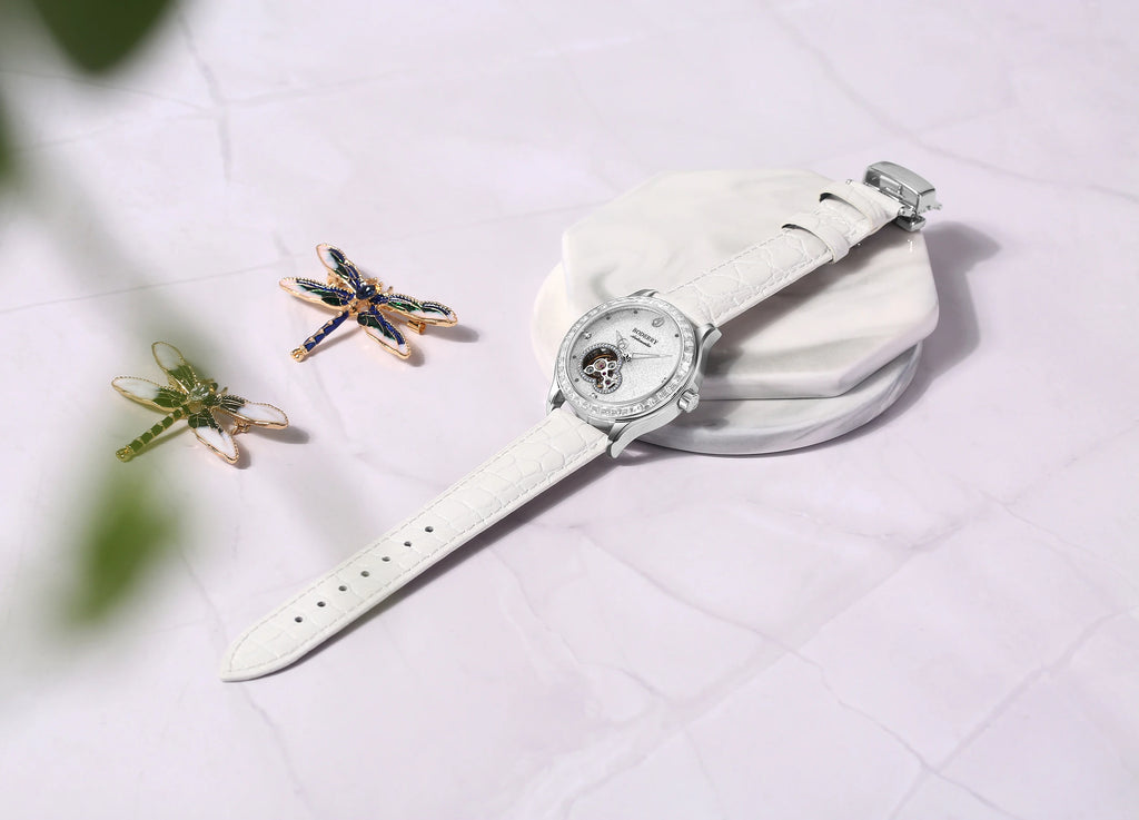 Boderry Luxury Watch Women Automatic Seagull ST1 Diamond Skeleton Sapphire Crystal Glass Female Waterproof Wristwatch Marry Gift