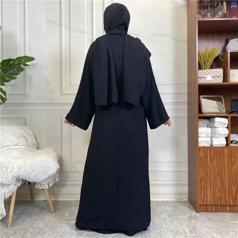 Muslim Fashion Hijab Dubai Abaya Long Dresses Women with Sashes Islam Clothing Abaya African Dresses for Women Musulman Djellaba