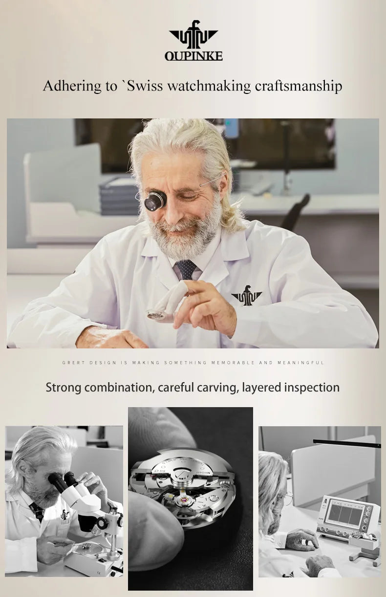 OUPINKE 3169 Woman Automatic Watch Dual Calendar Business Mechanical Watch For Women Fashion Original Waterproof Hand Clock