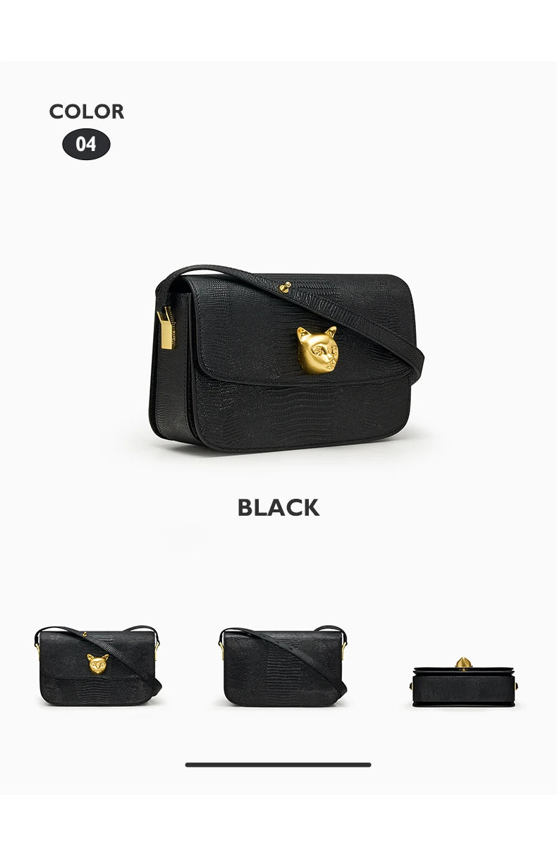 BAFELLI 2025 NEW TREND BOXY MESSAGE BAG LEATHER CAT WOMEN'S CROSSBODY FEMALE SHOULDER PURSE STYLISH FASHION LUXURY DESIGNER