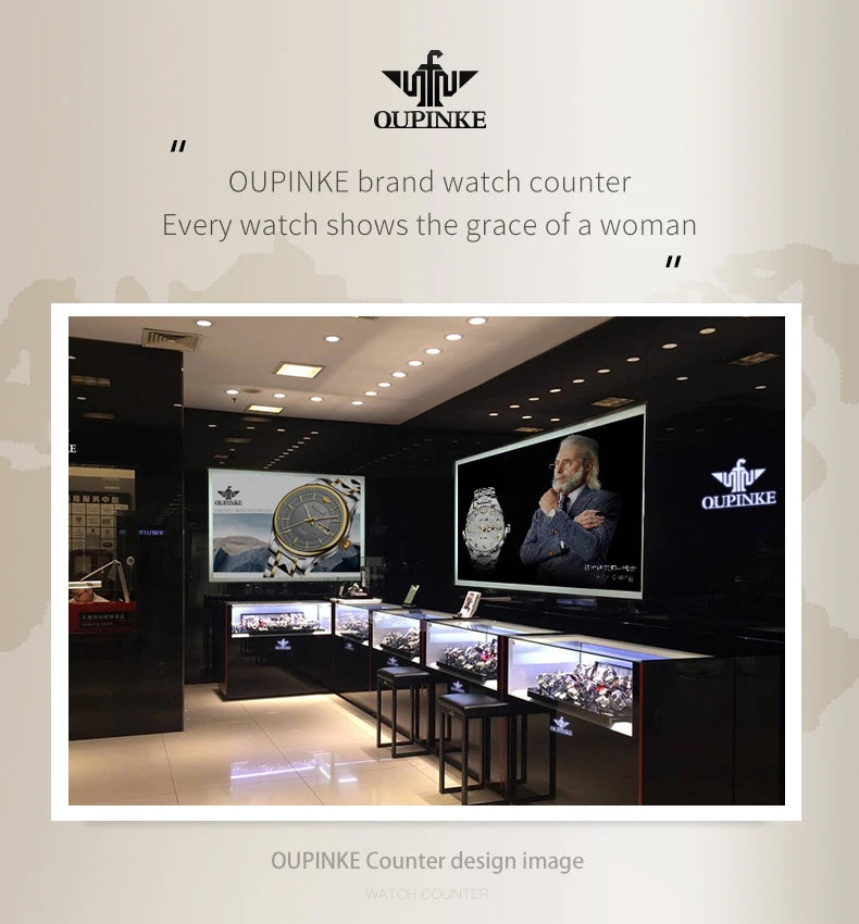 OUPINKE 3183 Women Watch Top Luxury Brand Automatic Mechanical Tungsten Steel Watchstrap Waterproof Gift Box Watches For Women