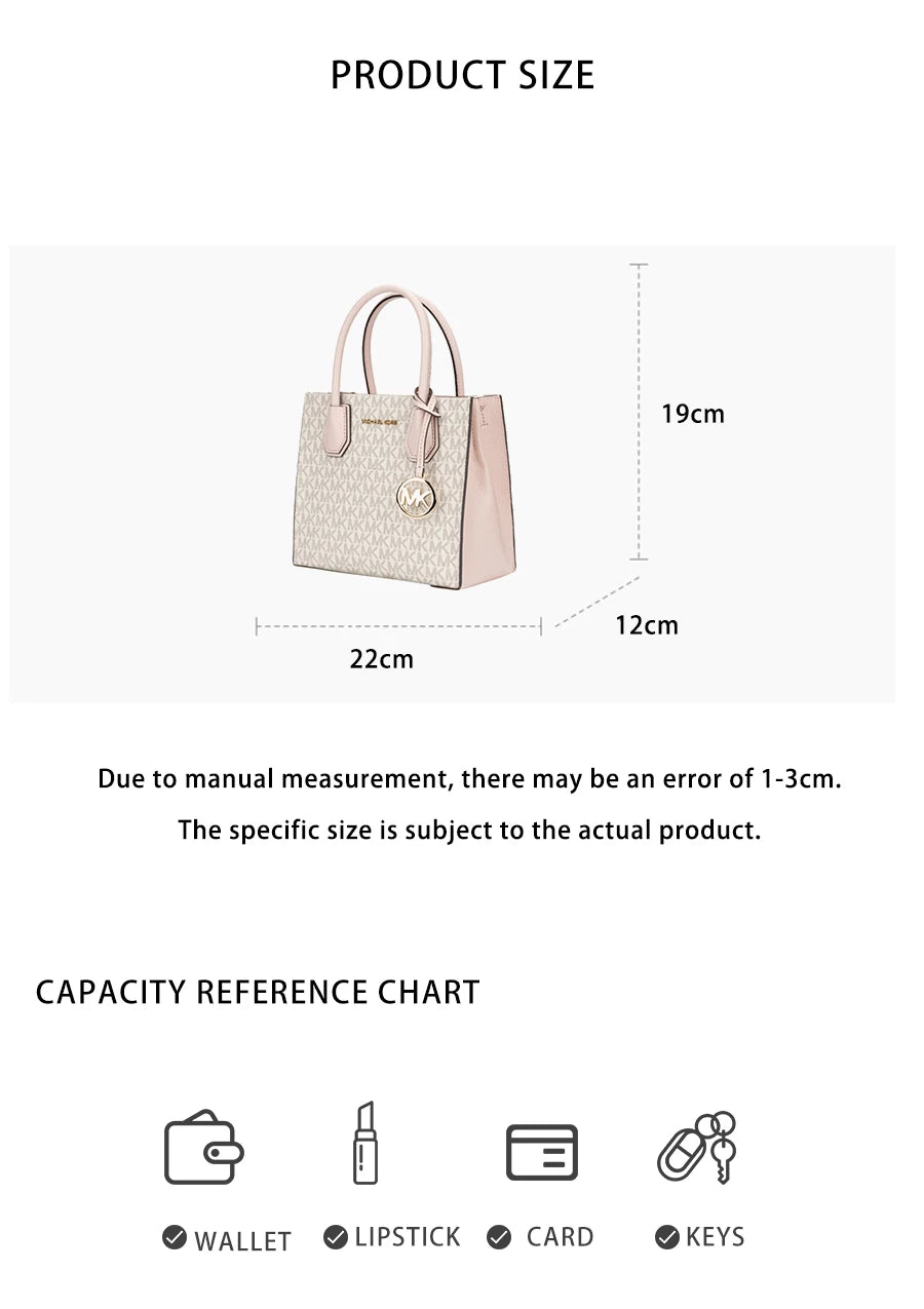 Michael Kors Mercer Medium Pvc Presbytery With Leather Crossbody Handbag For Women