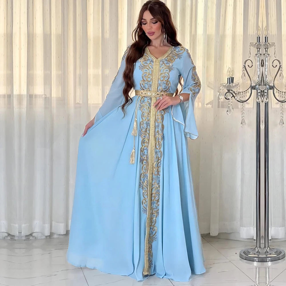 Luxury Dubai Abayas Eid Djellaba Jalabiya Women Muslim Evening Party Maxi Dress Turkey Kaftan Islam Clothing Morocco Vestidos