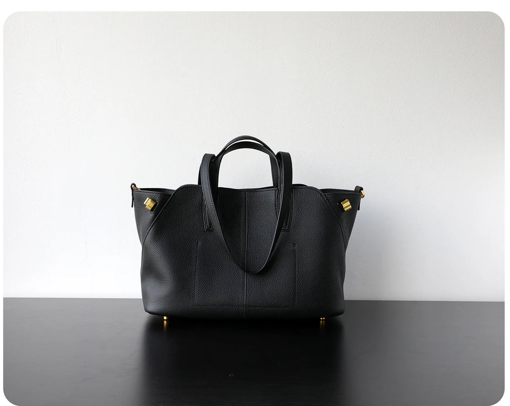 Motingsome Luxury Designer Bags Women Genuine Leather Handbag Fashionable Lady Large Capacity Tote Niche First-layer Cowhide Bag