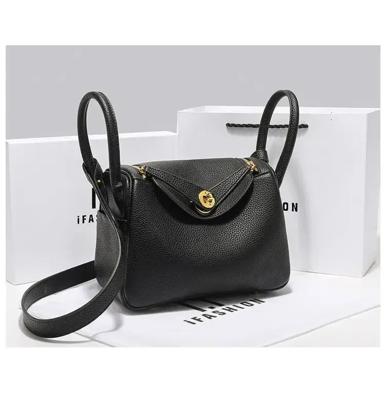 Genuine Leather Lady Lindi Bag Large Shoulder Bag for Women Cute Ladies Side Bag Luxury Handbags BH3