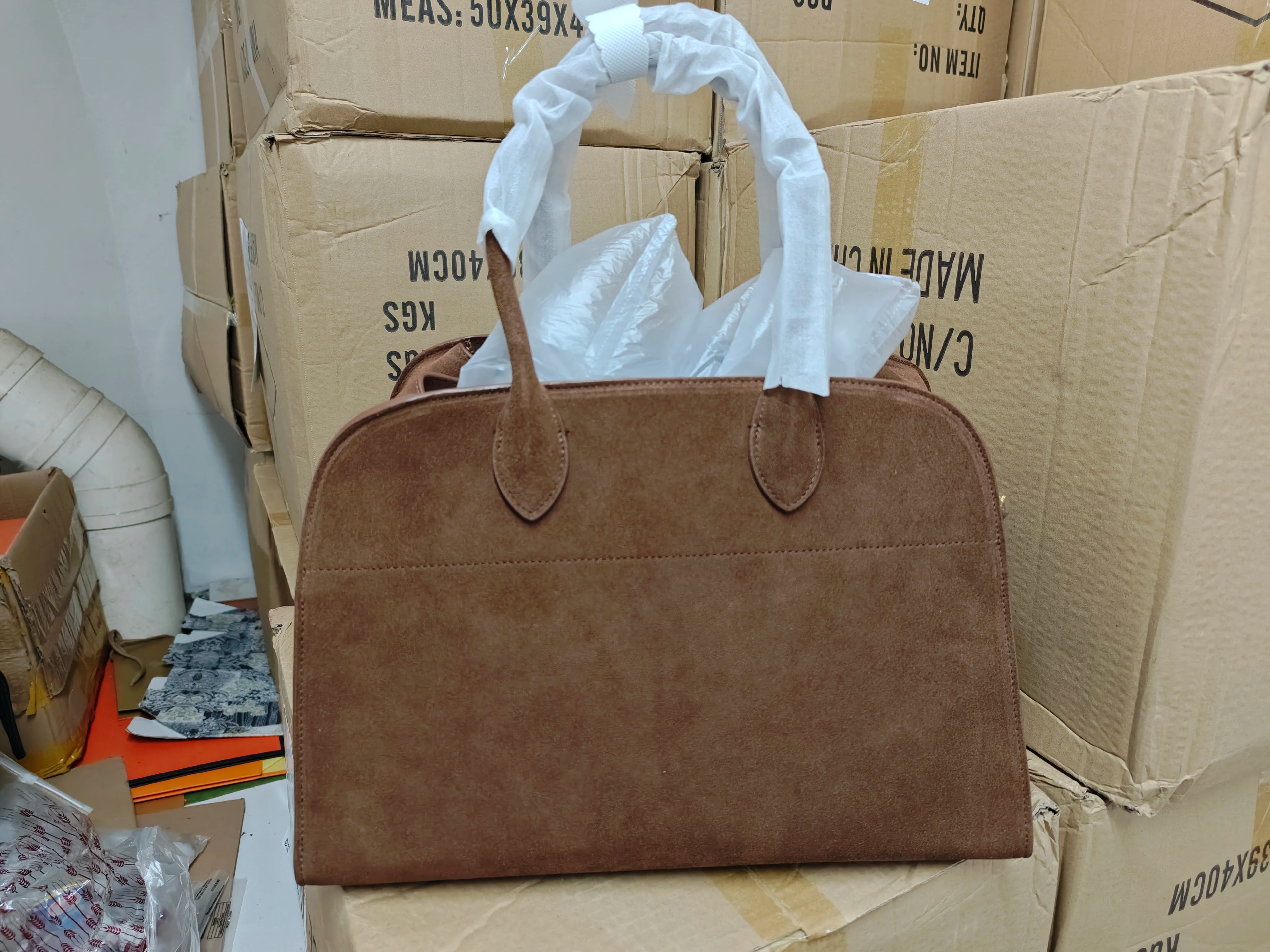 2025SSS Margaux 10/12/15 High Quality Tote Bag Fashion Large Capacity Casual Shoulder Bag Commute Suede Handbag