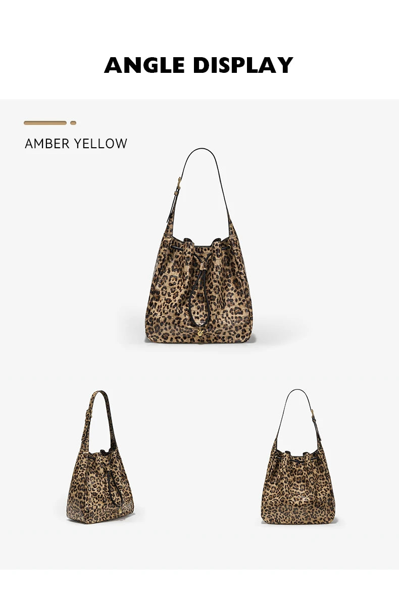 BAFELLI WOMEN'S NEW BAGS LUXURY FASHION LEATHER HANDBAGS 2025 HIGH QUALITY DESIGNER BRAND CAPACITY LADIES SHOULDER LEOPARD PRINT